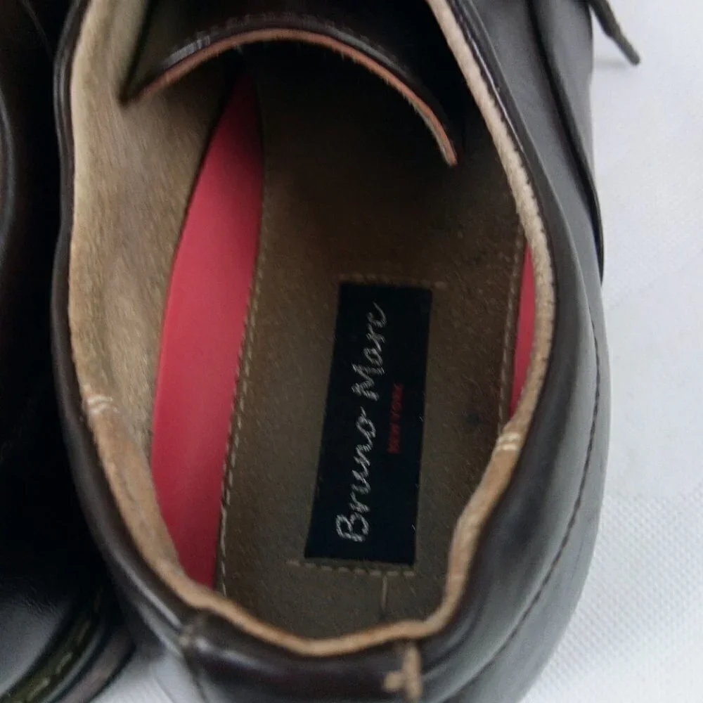 Bruno Marc Prime 1 Men's Brown Leather Lined Dress Shoes Size 11M